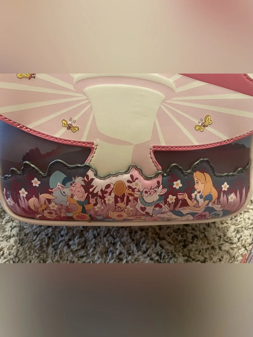 Loungefly Disney Alice in Wonderland Mushroom Tea Party Mini Backpack rare HTF